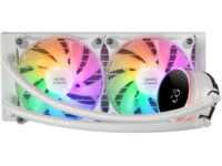 Mars Gaming ML-LCD240, Refrigeración Líquida AIO, TDP 500W, 2x Ventiladores FDB ARGB 120mm, Pantalla LCD con Monitoreo de Temperatura, Bomba Opti-Chamber 3rd Gen, Multisocket Universal, Blanco