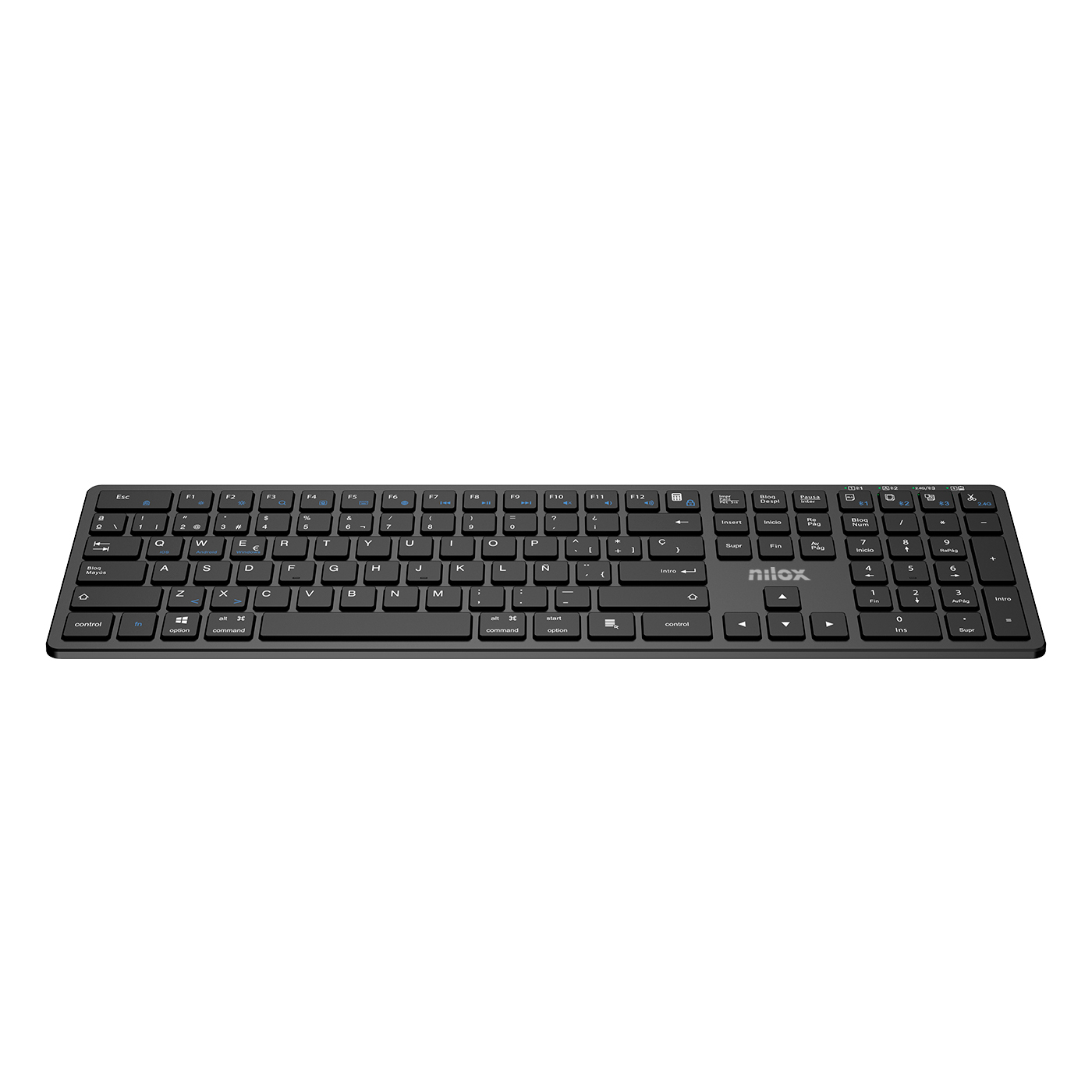 Nilox PRO WIRELESS BLACK ESPANOL teclado Hogar / Oficina USB + Bluetooth QWERTY Español Negro - Imagen 3