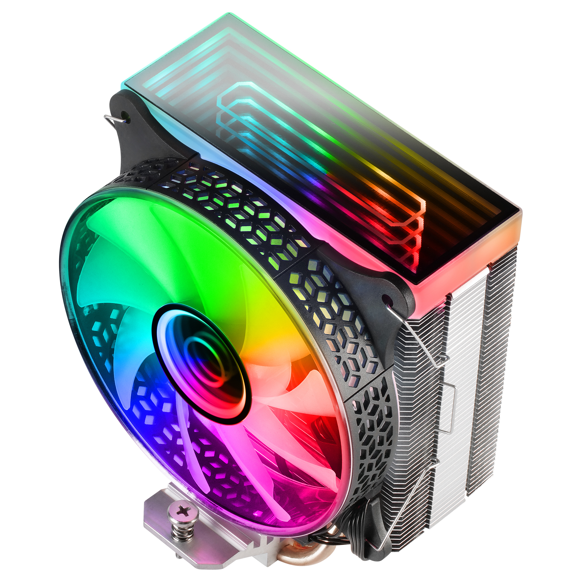 Mars Gaming MCPU-VR Negro, Disipador CPU, Doble Espejo Infinito ARGB, 4 Heatpipes HCT, TDP 180W, Ventilador Ultra-silencioso PWM 12cm - Imagen 2