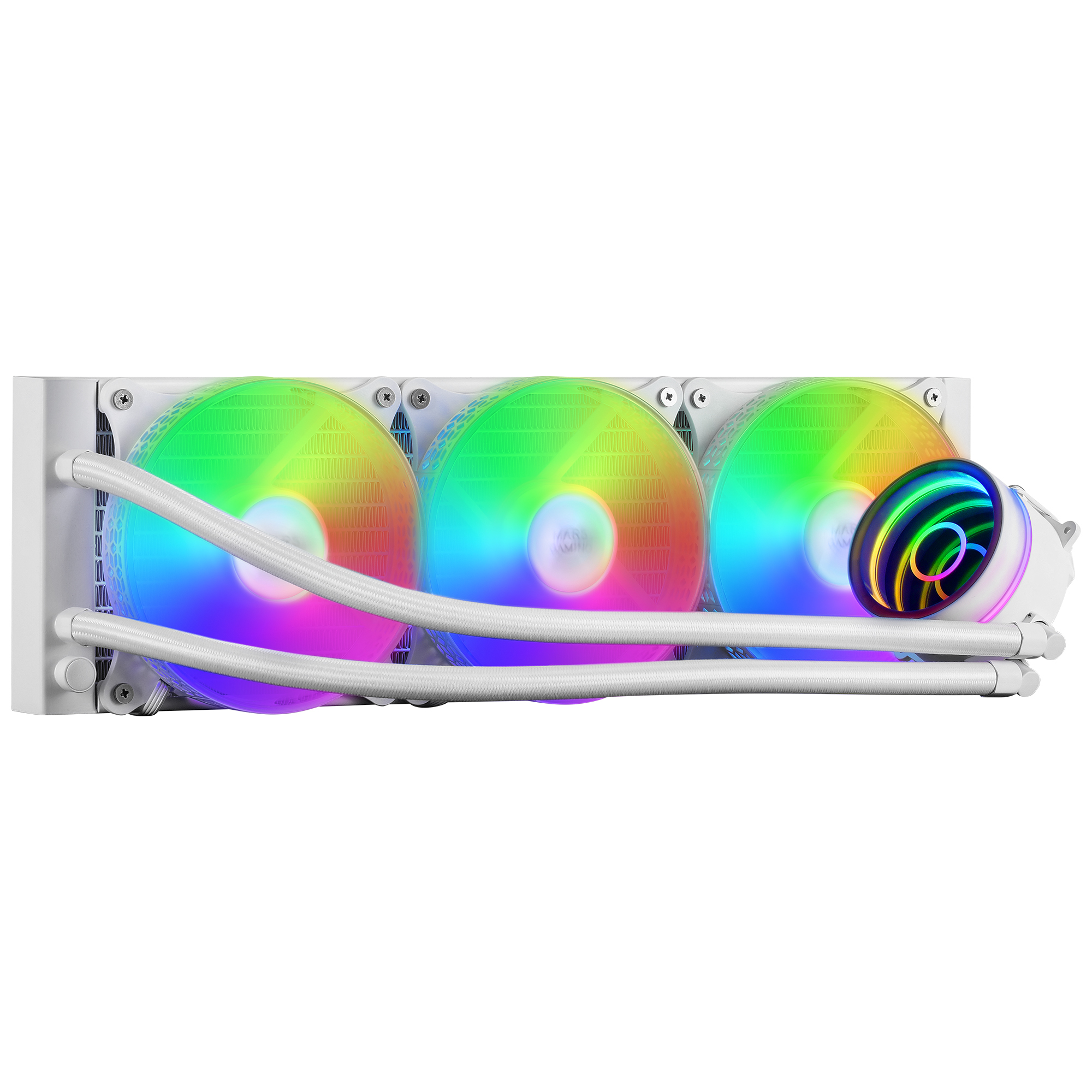 Mars Gaming ML-ONE360 Blanco, Refrigeración Líquida CPU, TDP 550W, Espejo Infinito, 3 Ventiladores Silenciosos, Multisocket Universal