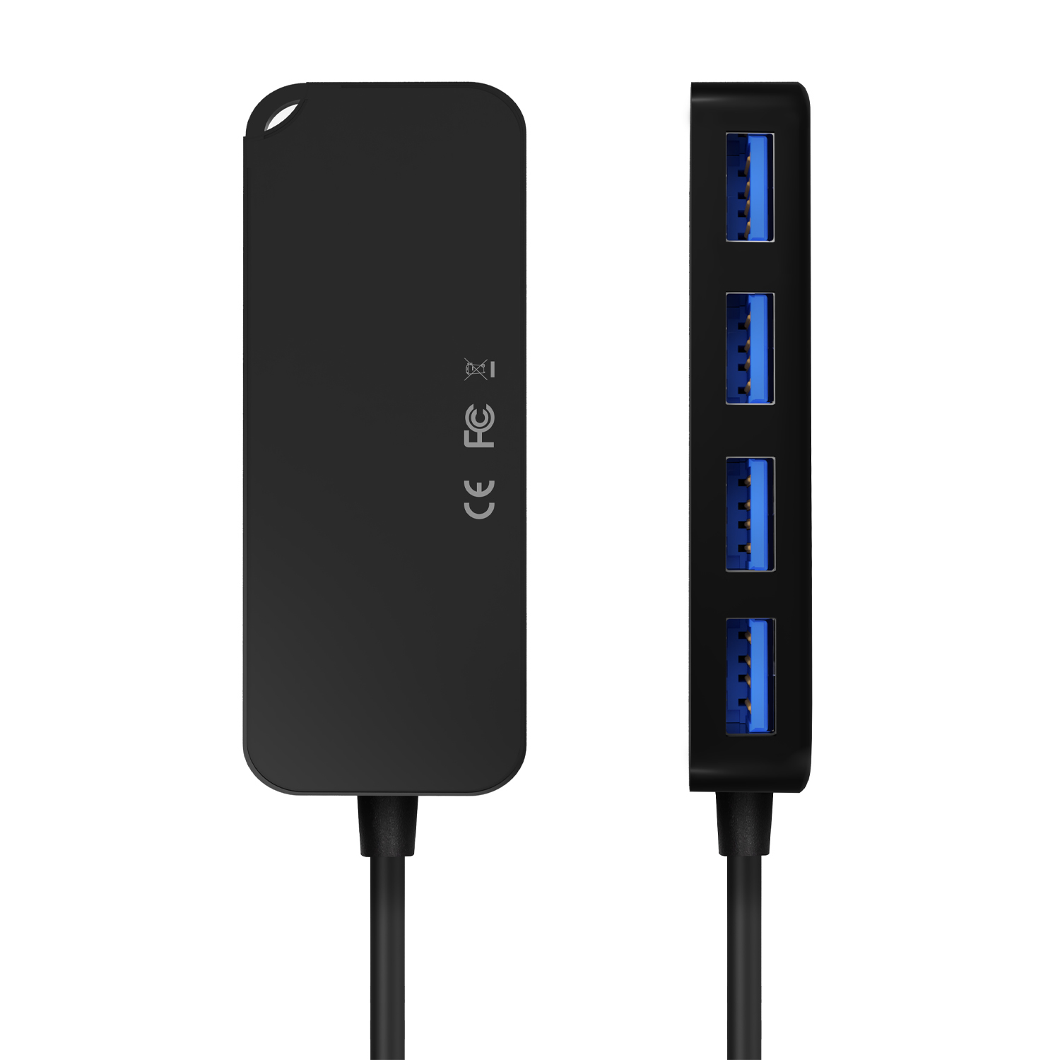 AISENS Hub USB 3.0, Tipo A/M-4x Tipo A/H, Negro, 15cm - Imagen 3