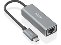 AISENS Conversor USB3.1 Gen1 USB-C a ethernet Gigabit 10/100/1000 Mbps, Gris, 15cm