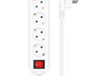 AISENS Base Multiple 4 Tomas con Interruptor con Cable 3×1.5mm2, Blanco, 1.4 m
