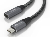 AISENS Cable USB 3.2 Gen2x2 Aluminio 20Gbps 8K@30Hz 5A 100W, Tipo USB-C/M-USB-C/H, Gris, 2.0 m