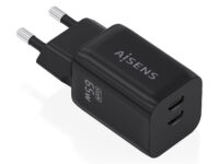 AISENS Cargador GaN 65W, 2xUSB-C PD3.0 QC4.0, Negro