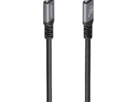 AISENS Cable USB4 Gen3x2 Aluminio 40Gbps 8K@60Hz 5A 48V 240W E-Mark, Tipo USB-C/M-USB-C/M, Negro, 0.5M