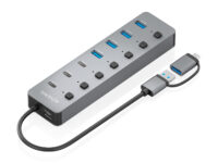 AISENS Hub USB3.1 Gen1 USB-C USB-A, USB-C/M+USB-A/M-4xUSB-A/H+3xUSB-C/H+1xUSB-C/H ALIM., Gris, 30cm