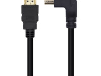 AISENS Cable HDMI V2.0 Acodado Premium Alta Velocidad / HEC 4K@60Hz 18Gbps, A/M-A/M, Negro, 1.0m