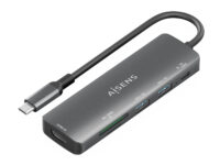 AISENS USB-C Dock 6 en 1, USB-C A, 1x HDMI, 2x USB-A, 1x USB-C PD 100W, 1x SD, 1x MicroSD, Gris, 15cm
