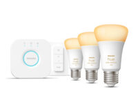 Philips Hue White ambiance Kit de inicio: 3 bombillas inteligentes E27 (1100) + regulador de intensidad
