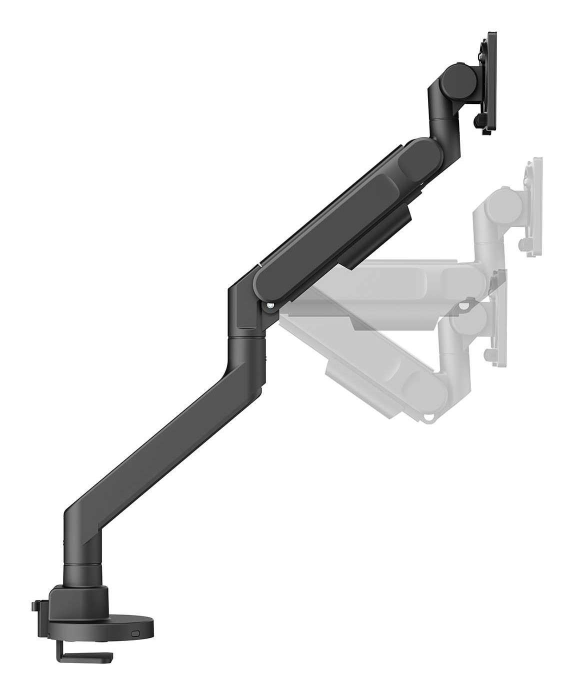 AISENS Soporte de mesa pro contrapeso giratorio e inclinable para monitor/TV 27kg (3 pivotes, 1 brazo) de 24-57, Negro - Imagen 3
