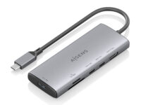 AISENS USB-C Dock 6 en 1, USB-C a 1xHDMI, 1xUSB-A 10G, 2xUSB-C 10G, 1xSD, 1xMicroSD, Gris, 20cm