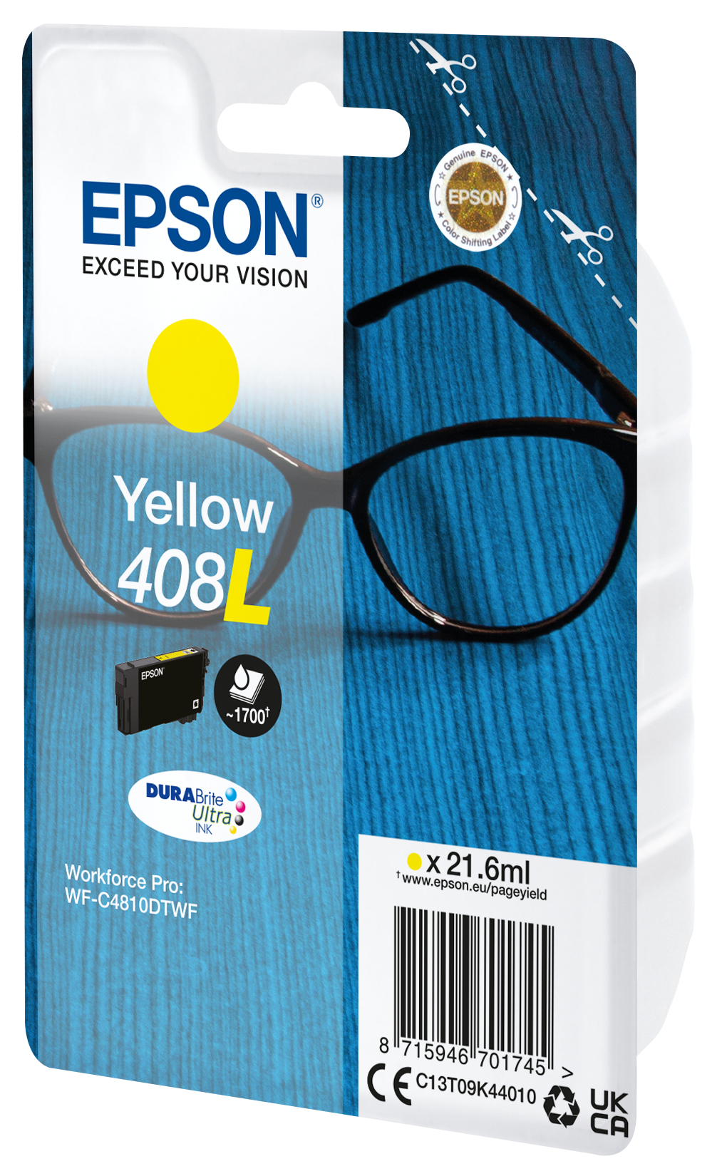 Epson Tinta amarilla 408L DURABrite Ultra Gafas