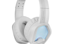 Mars Gaming MH320W Blanco, Auriculares Neodimio RGB Flow, Micrófono y Caja de Control