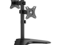 AISENS Soporte de Mesa Eco Inclinable y Rotable para 2 Monitores/POS 8kg de 17'-32', Negro