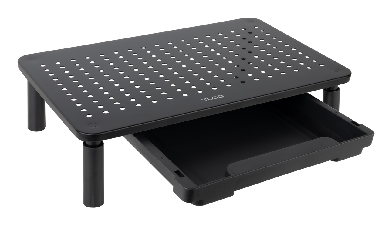 TooQ Soporte Elevador Multiusos para Monitor/Portátil, Negro - Imagen 3