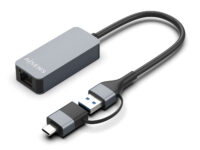 AISENS Conversor USB3.2 Gen1 USB-A+USB-C a Ethernet 2.5G 10/100/1000/2500 Mbps, Gris, 15cm