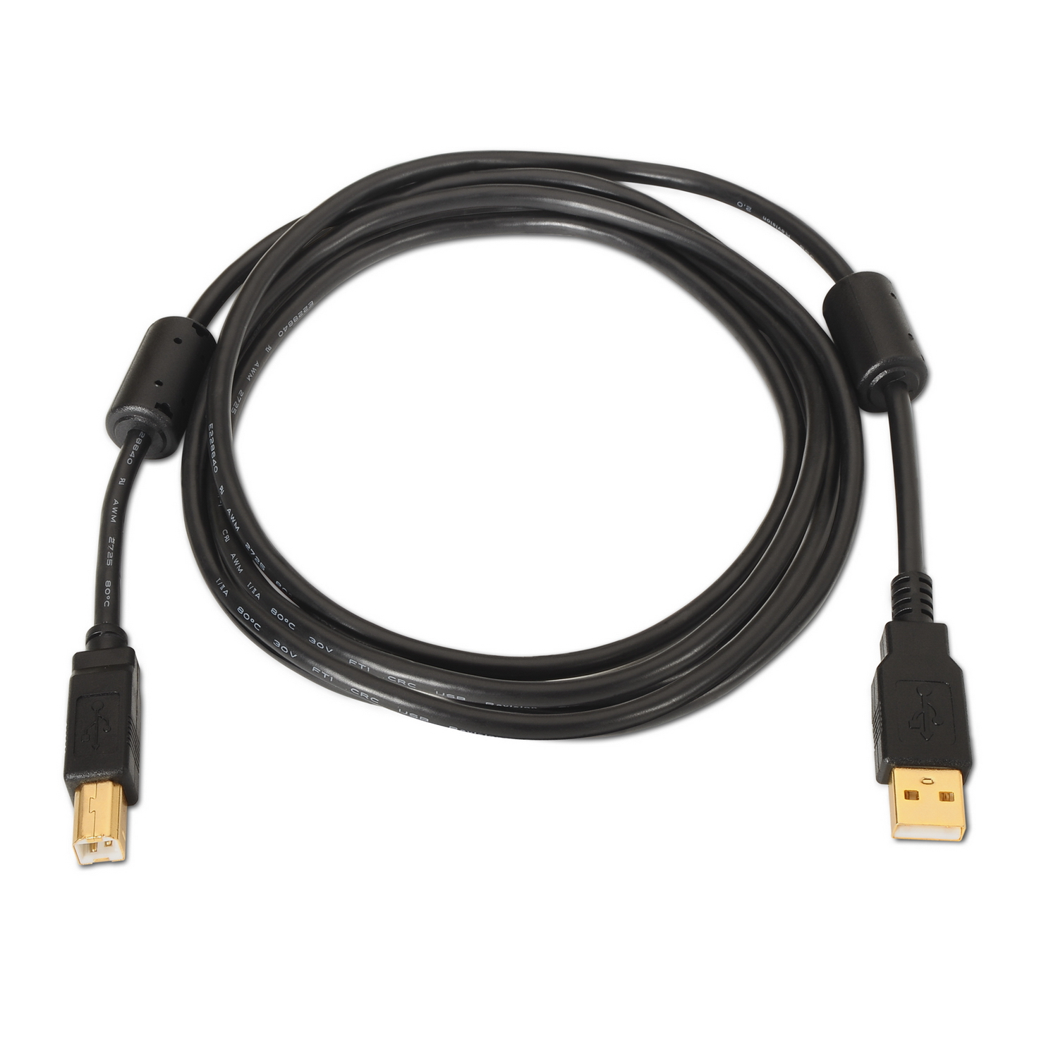 AISENS A101-0009 cable USB USB 2.0 2 m USB A USB B Negro - Imagen 2