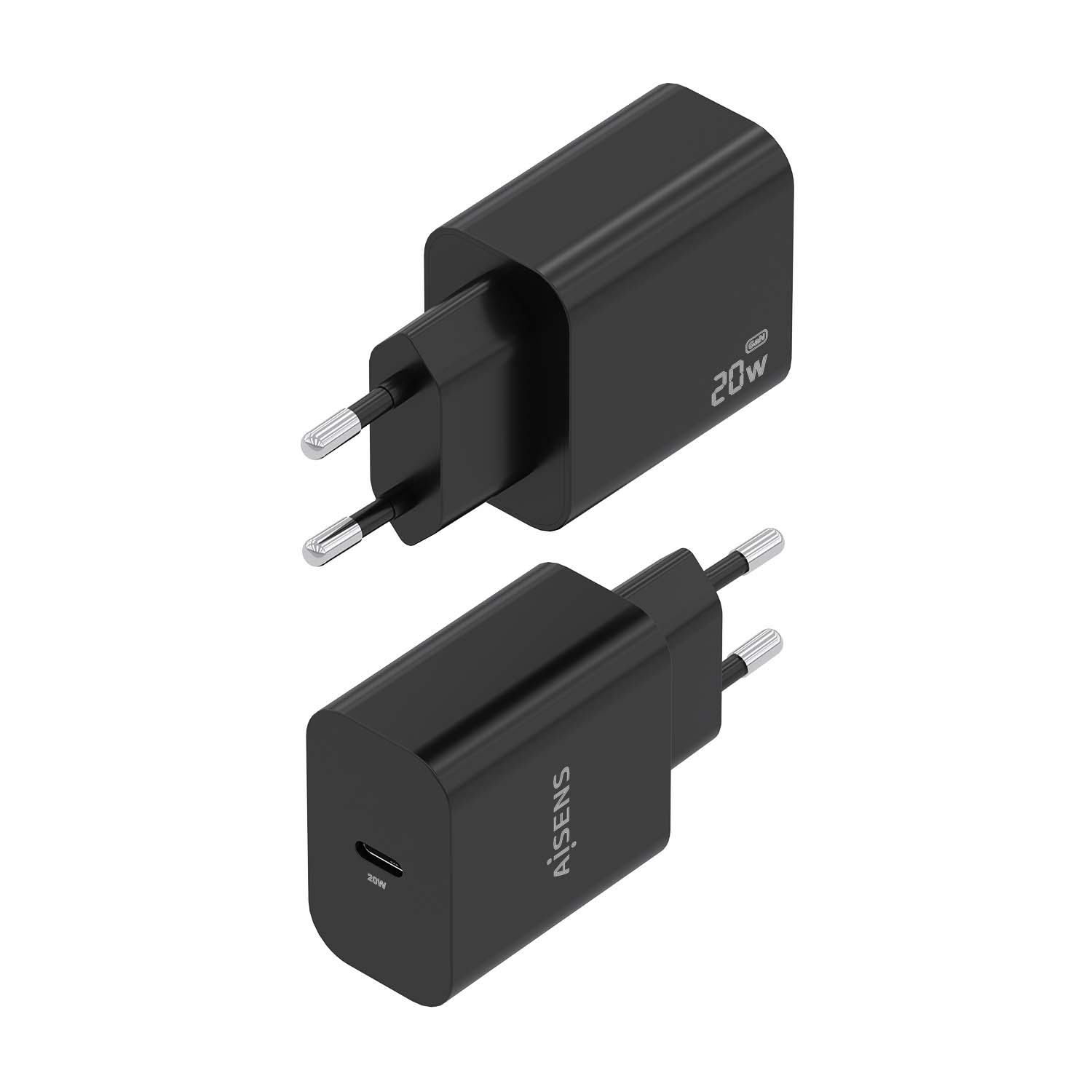 AISENS Cargador GaN 20W, 1xUSB-C PD3.0, Negro - Imagen 3