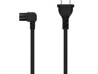 AISENS Cable Alimentación Acodado Forma 8, CEE7/16/M-C7/H, Negro, 1.8M