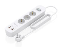 AISENS Regleta de Enchufes Multifuncion con 3 Tomas + Cargador PD3.0 20W 2xUSB-C, 2xUSB-A, 1.4m, Blanco