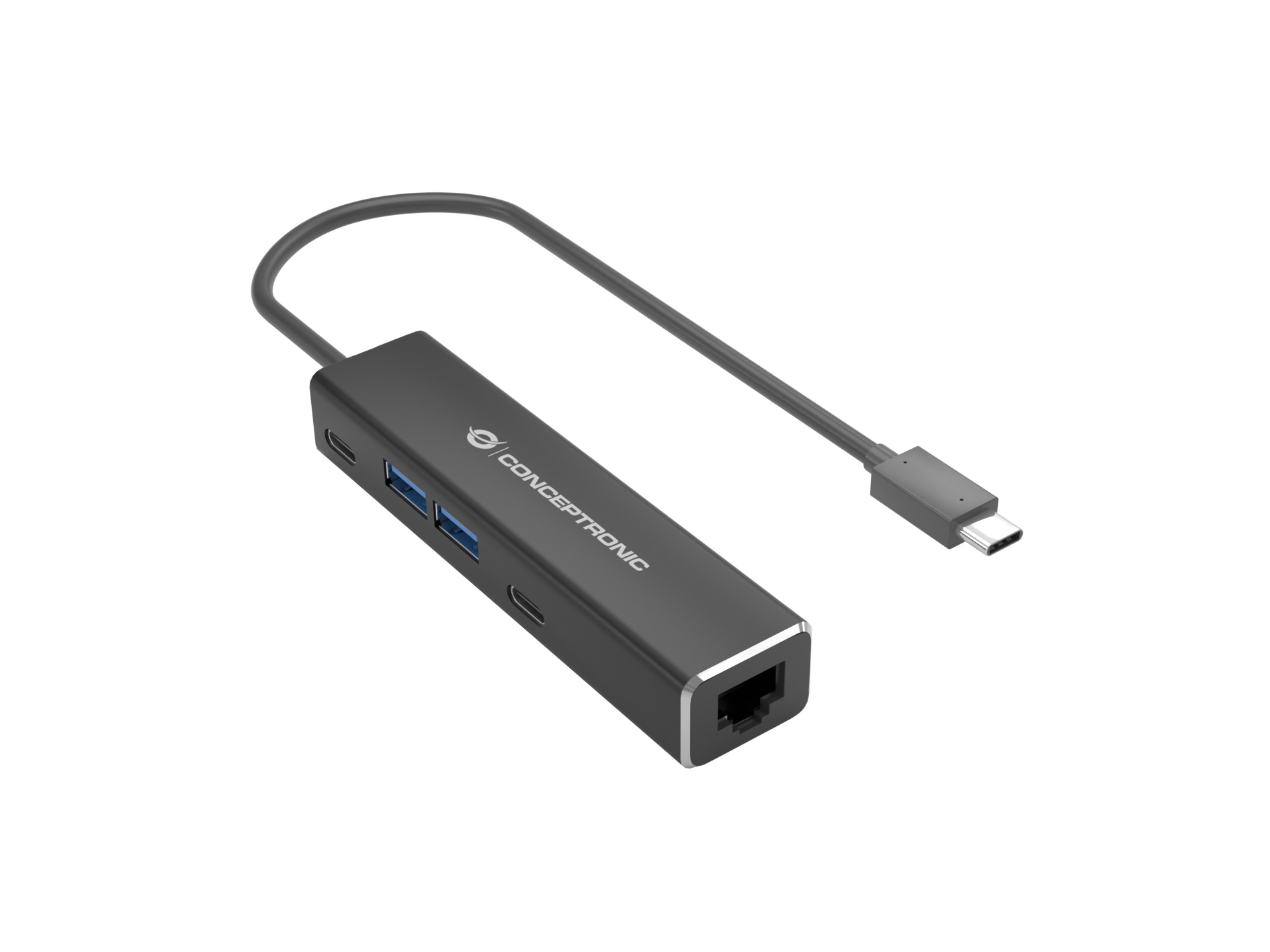 Conceptronic ABBY13B base para portátil y replicador de puertos Alámbrico USB 3.2 Gen 1 (3.1 Gen 1) Type-C Gris