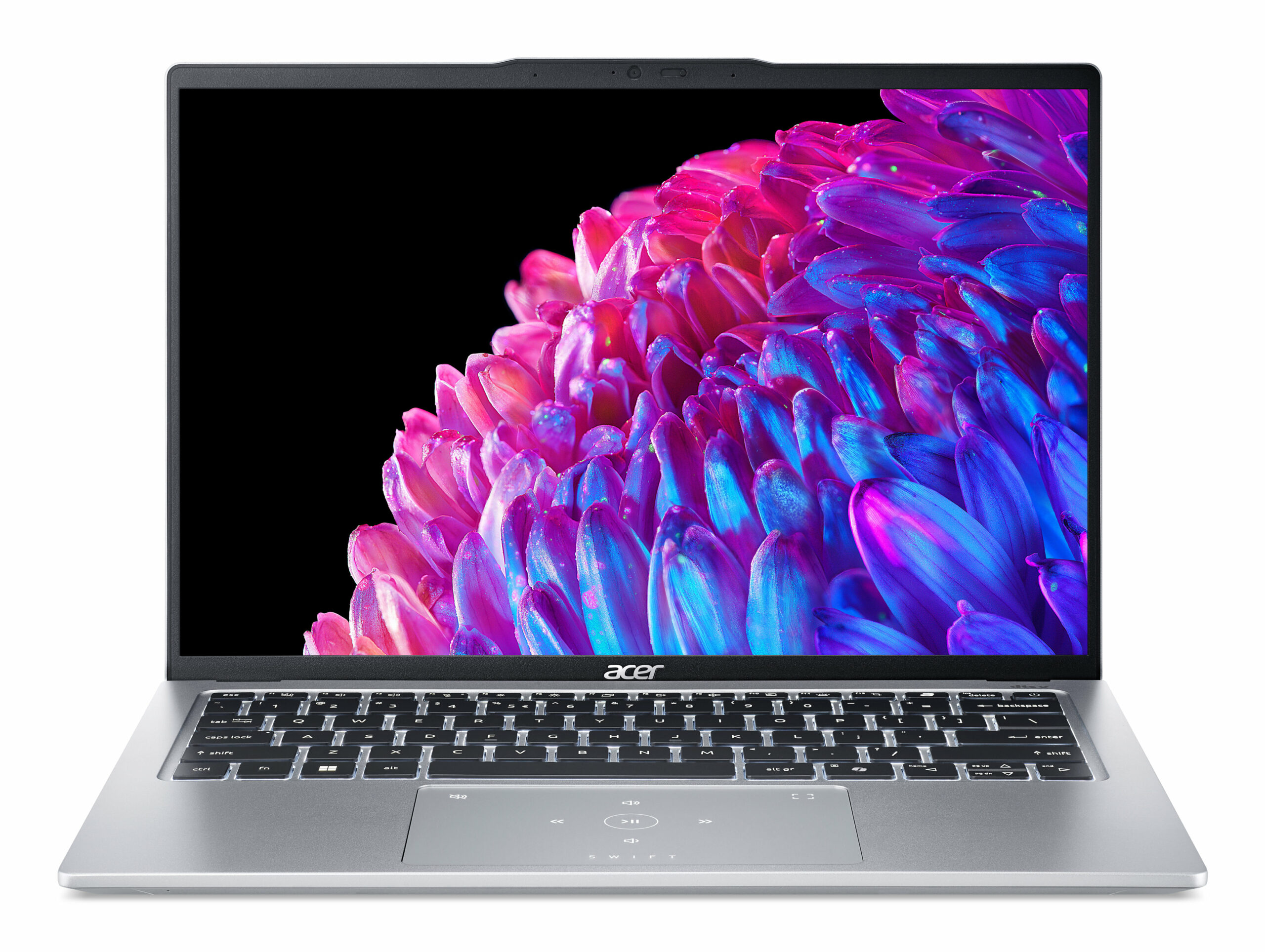 Acer Swift SFG14-73-720G Intel Core Ultra 7 155H Portátil 35,6 cm (14') 2.8K 16 GB LPDDR5x-SDRAM 512 GB SSD Wi-Fi 6 (802.11ax) Windows 11 Home Plata