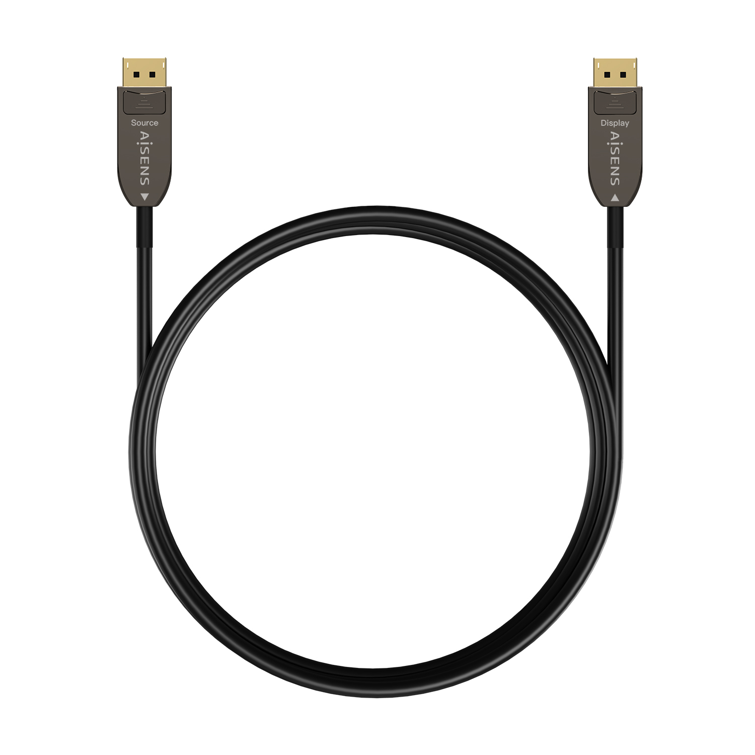 AISENS Cable DISPLAYPORT AOC V1.4 8K@60Hz 4K@120Hz 4:4:4 32.4Gbps, DP/M-DP/M, Negro, 10M - Imagen 2