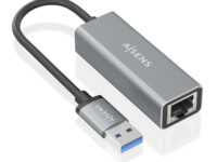 AISENS Conversor USB 3.0 a ethernet Gigabit 10/100/1000 Mbps, Gris, 15cm