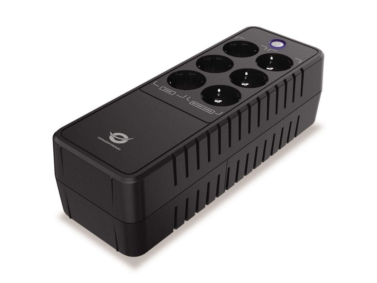 Conceptronic ZEUS09E sistema de alimentación ininterrumpida (UPS) En espera (Fuera de línea) o Standby (Offline) 0,85 kVA 490 W 6 salidas AC