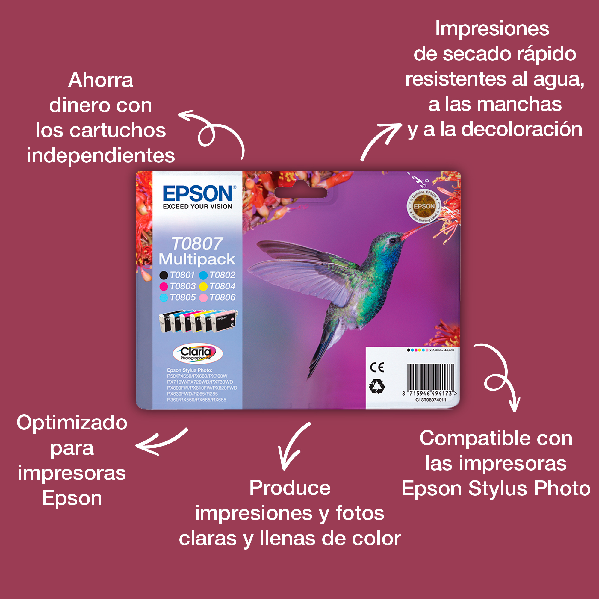 Epson Hummingbird Cartucho T0803 magenta - Imagen 2