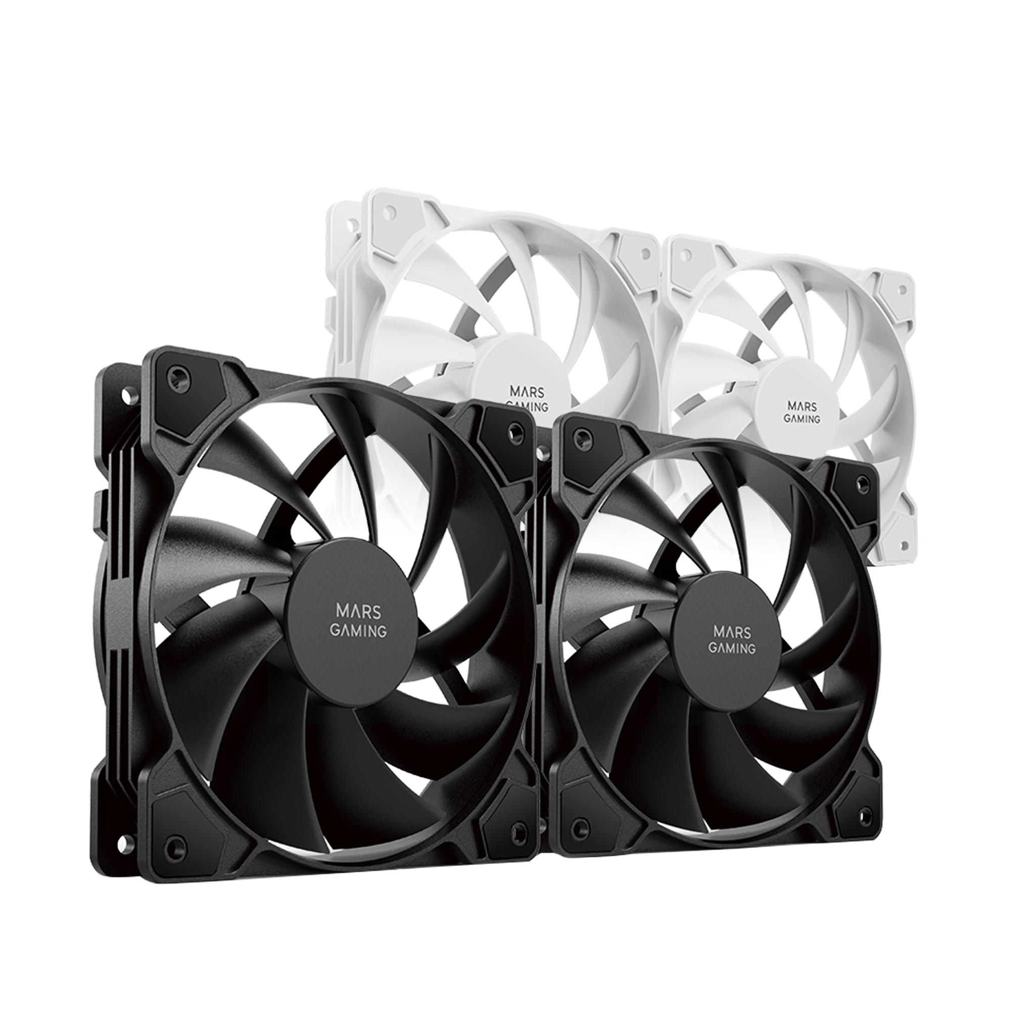 Mars Gaming MF-PROX2 Negro, Kit 2 Ventiladores 120mm, Sistema Anti-vibraciones, Ultra-silenciosos, Doble Conexión 3PIN + 4PIN - Imagen 3