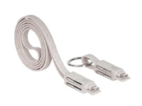 Mars Gaming MCA-ECO, Pack 2x Cables de Carga ECO Fibra de Trigo, Cable USB 1m + Cable Llavero Magnético, Transferencia Datos y Carga Rápida 3.1A 50W, Cable Antienredos USB-C/USB-A/MicroUSB/Lightning
