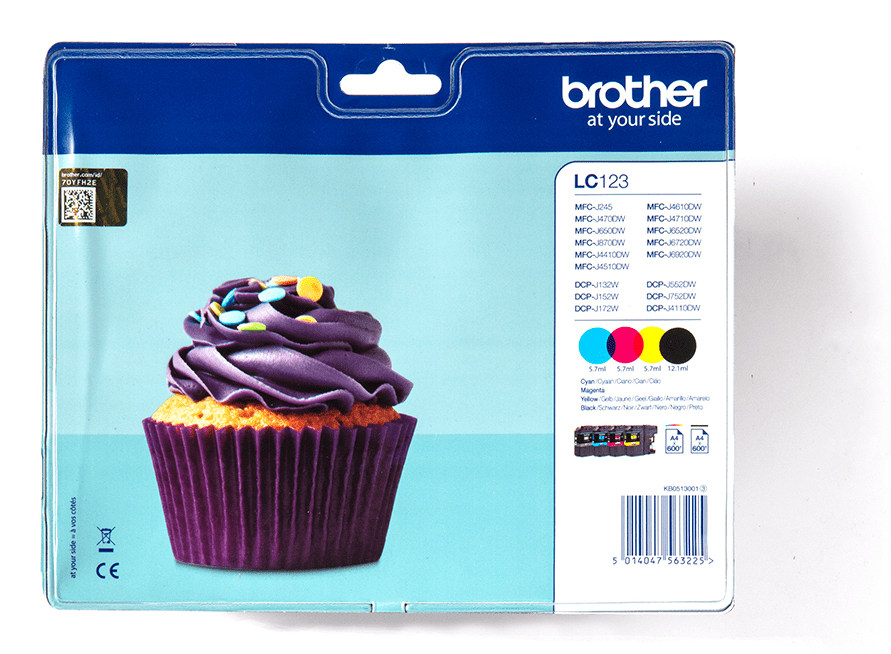 Brother LC-123VALBP cartucho de tinta 4 pieza(s) Original Negro, Cian, Magenta, Amarillo