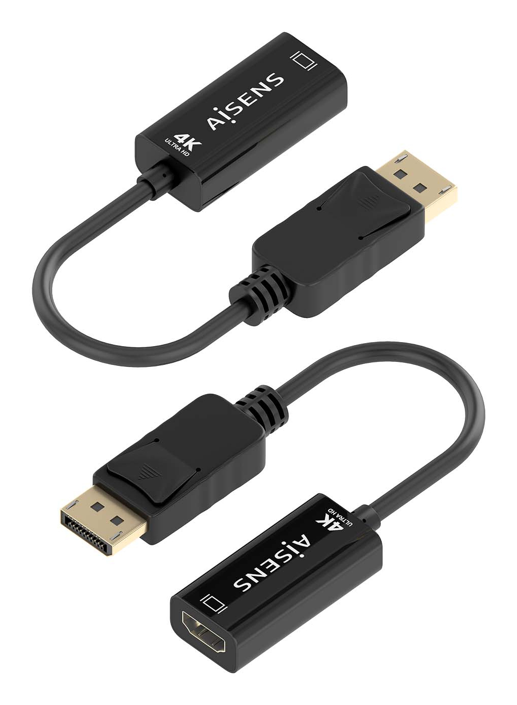 AISENS CONVERSOR DISPLAYPORT A HDMI 4K@60HZ, DP/M-HDMI/H, NEGRO, 15CM - Imagen 3