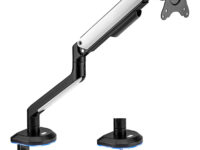 AISENS Soporte De Mesa RGB Gaming Contrapeso Giratorio E Inclinable Para Monitor/TV 9kg (3 Pivotes, 1 Brazo) De 17-32, Negro-Blanco