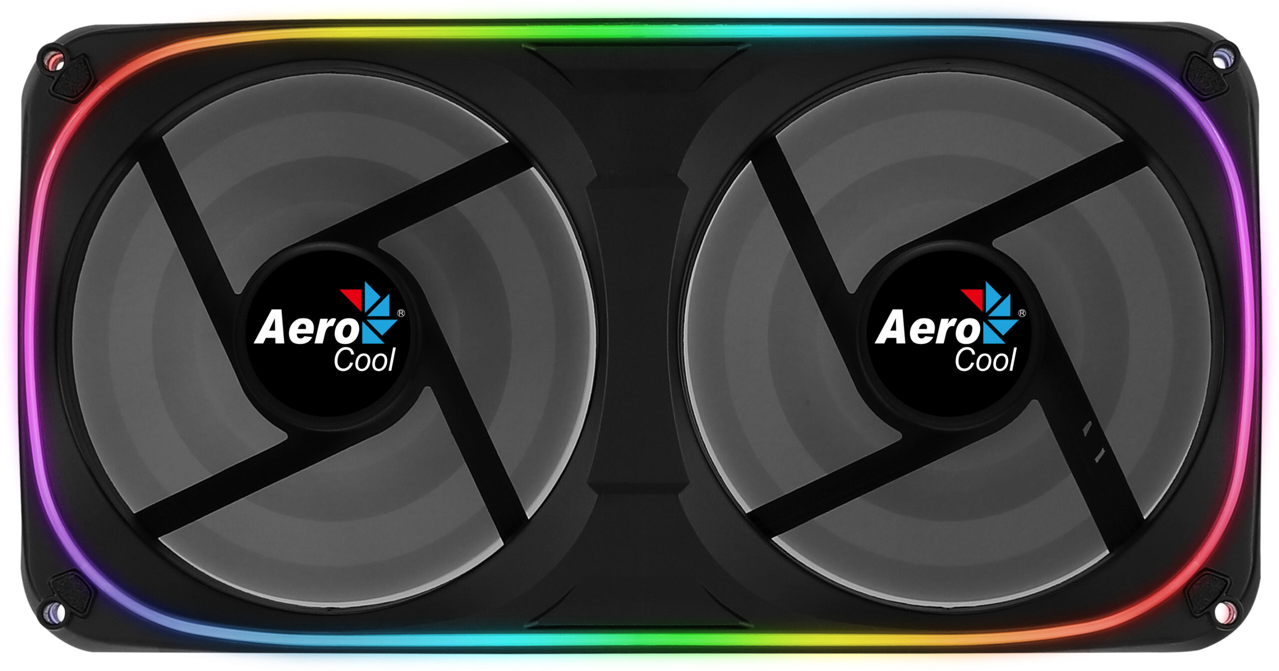 Aerocool ASTRO24 Doble Ventilador PC 12cm ARGB LED Soporte Antivibración Negro - Imagen 2