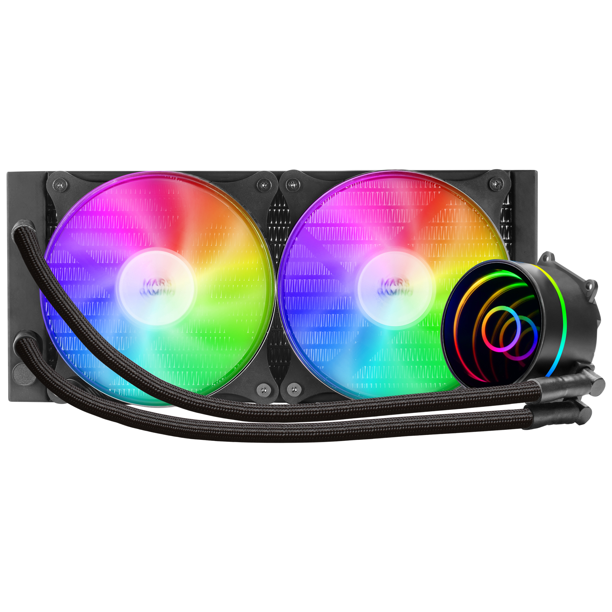 Mars Gaming ML-ONE240, Refrigeración Líquida CPU, TDP 400 W, Espejo Infinito, 2 Ventiladores FRGB Silenciosos, Multisocket Universal, Negro - Imagen 2