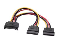 AISENS A131-0353 cable de SATA 0,2 m SATA de 15 pines 2 x SATA de 15 pines Negro, Rojo, Amarillo