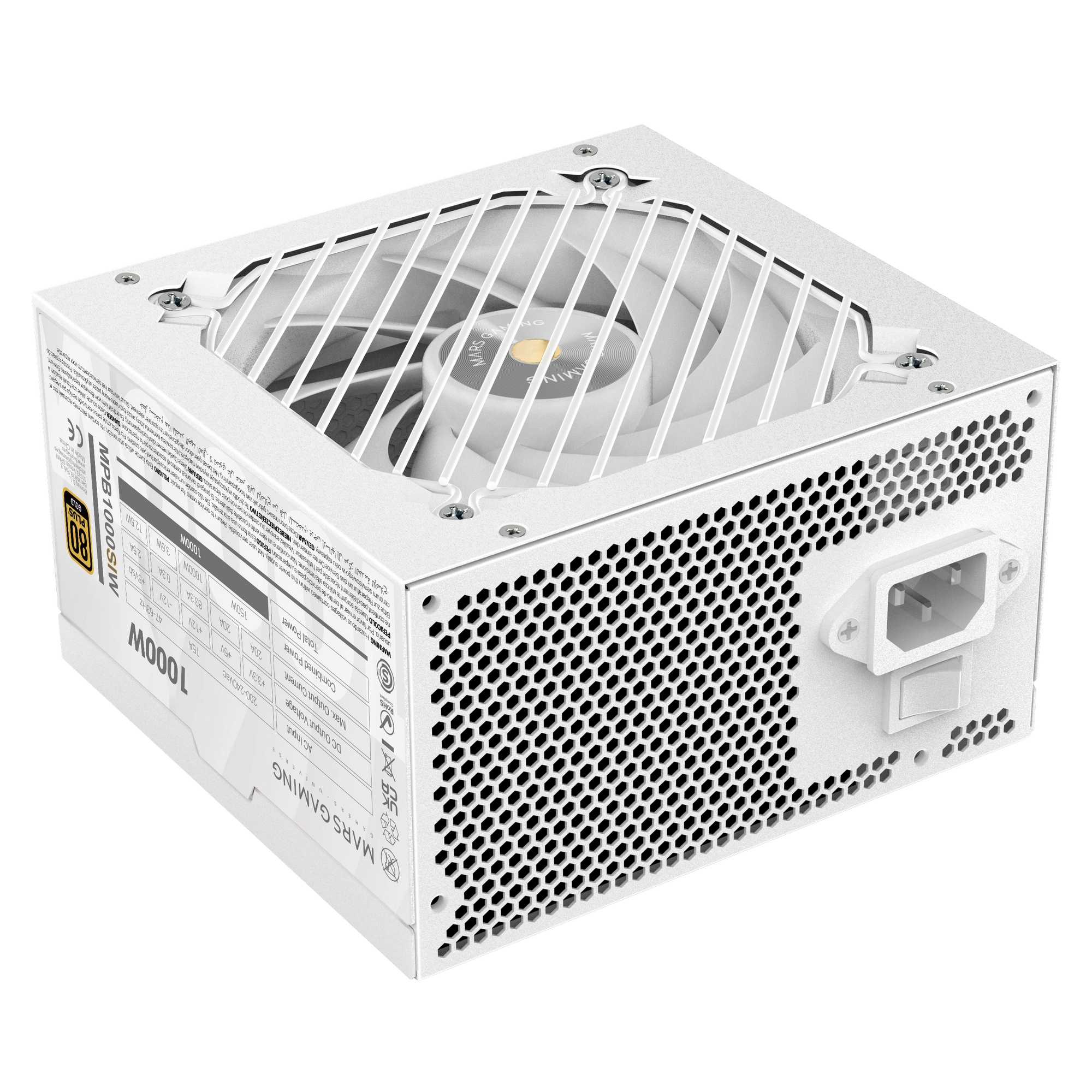 Mars Gaming MPB1000SIW unidad de fuente de alimentación 1000 W 24-pin ATX ATX Blanco - Imagen 2