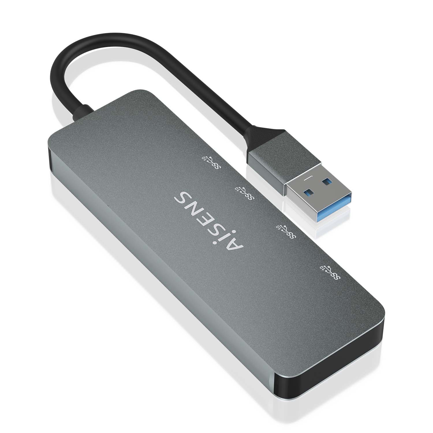 AISENS Hub USB 3.2 Gen2 10G USB-A, USB-A/M-2xUSB-C/H-2xUSB-A/H, Gris, 15cm - Imagen 2