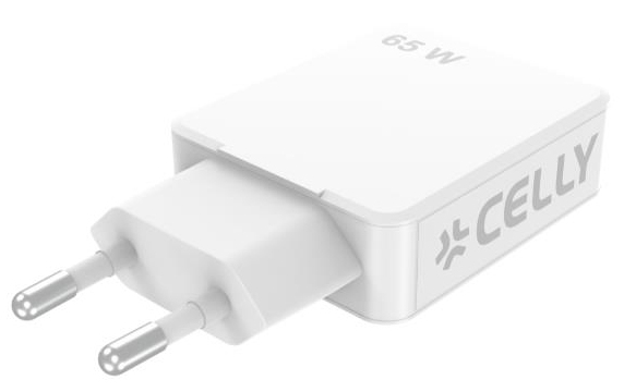Celly SLIMTC2C65WWH cargador de dispositivo móvil Portátil, Smartphone, Tableta Blanco Corriente alterna Carga rápida Interior - Imagen 3
