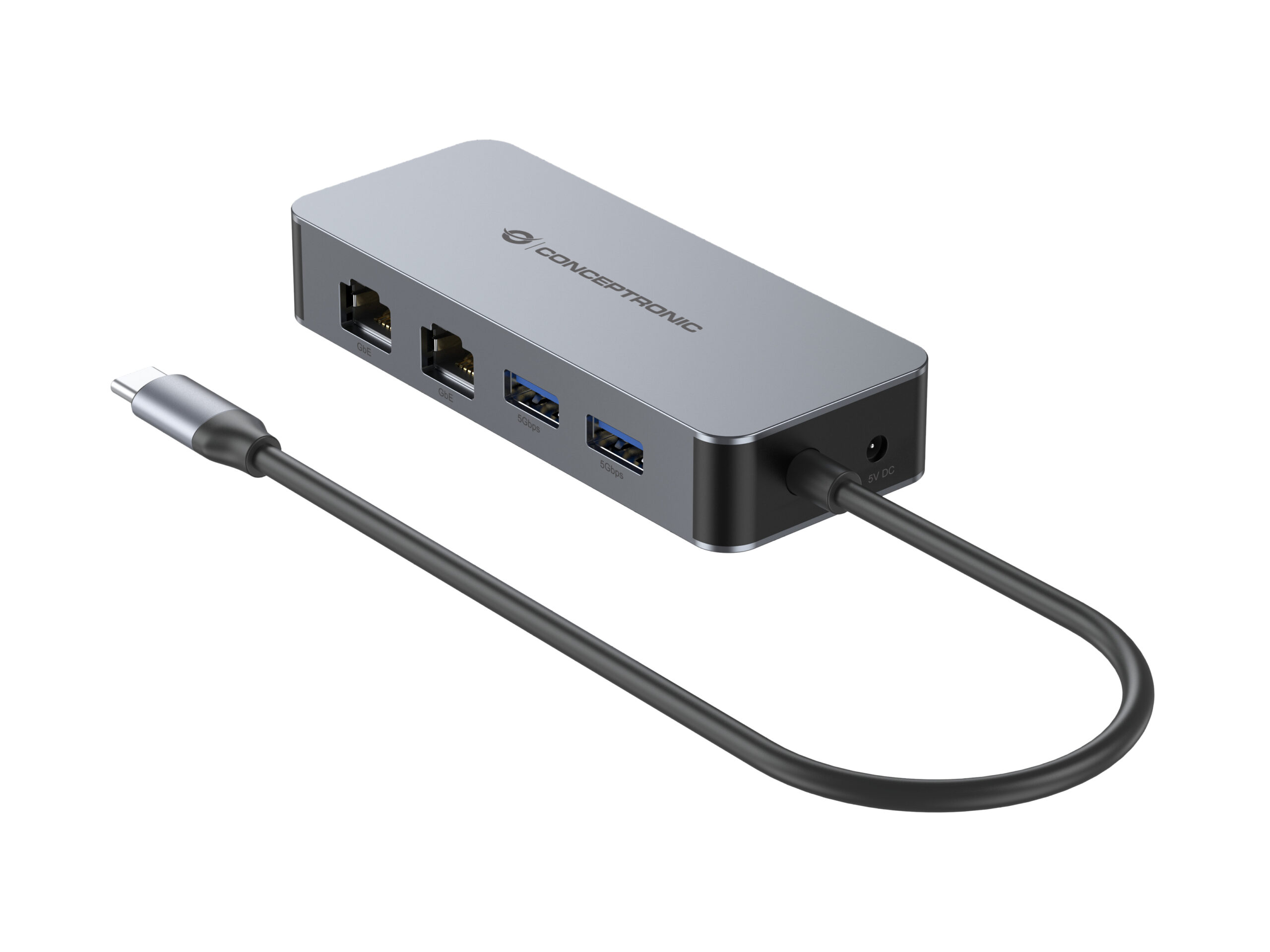 Conceptronic ABBY24G base para portátil y replicador de puertos Alámbrico USB 3.2 Gen 1 (3.1 Gen 1) Type-C Gris - Imagen 2