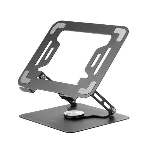 Mars Gaming MA-RSN, Soporte para Portátiles y Tablets hasta 17', Ajuste en Altura + Inclinación + Rotación 360º, Stand Estructura Acero, Almohadillas Antideslizantes, Diseño Plegable Portátil, Negro