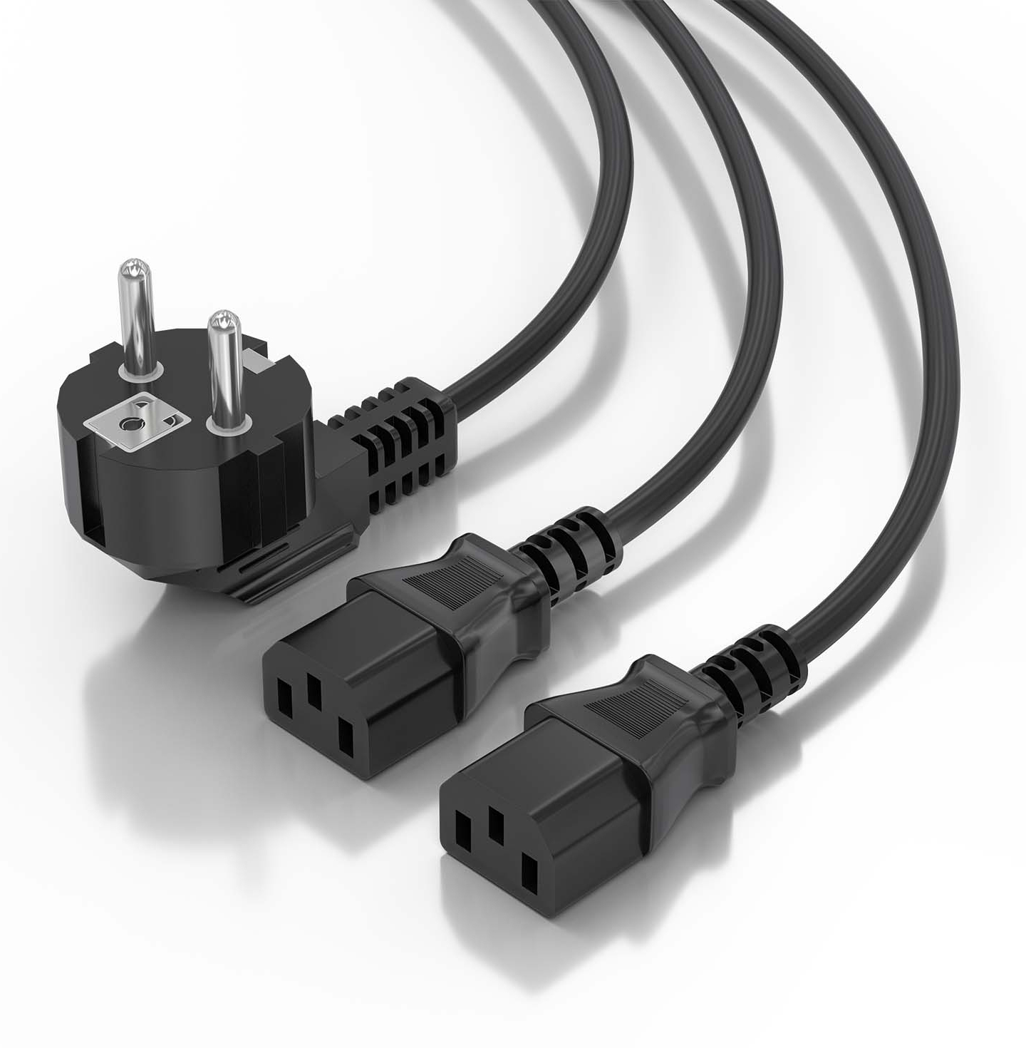 AISENS Cable Alimentacion CPU, CEE7/M-2xC13/H, Negro, 3.0m - Imagen 3