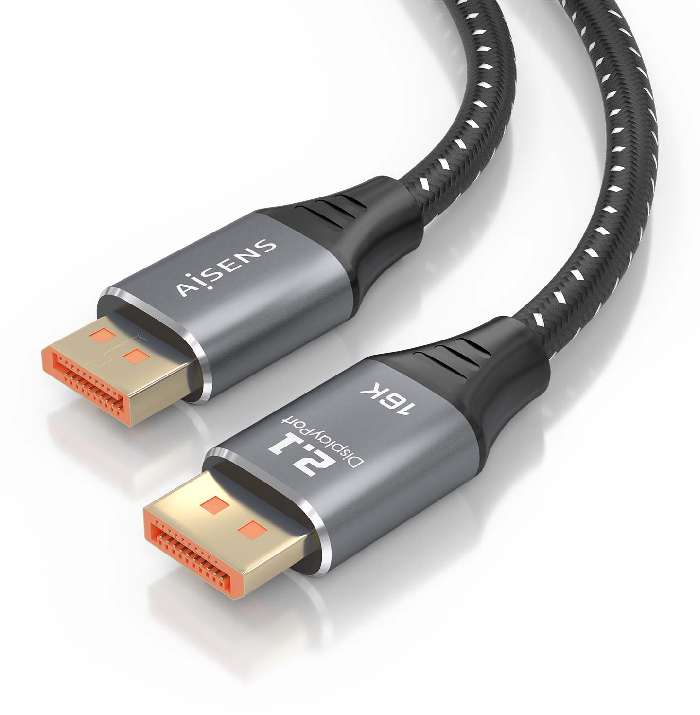 AISENS Cable DisplayPort V2.1 16K@60Hz 80 Gbps, DP/M-DP/M, Negro, 1.0m - Imagen 3