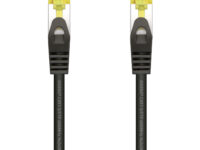 AISENS Cable De Red Latiguillo RJ45 LSZH Cat.7 600 MHz S/FTP PIMF AWG26, Negro, 0.5 m