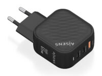 AISENS Cargador GaN 65W, 2xUSB-C PD3.0 QC4.0, 1xUSB-A QC3.0, Negro