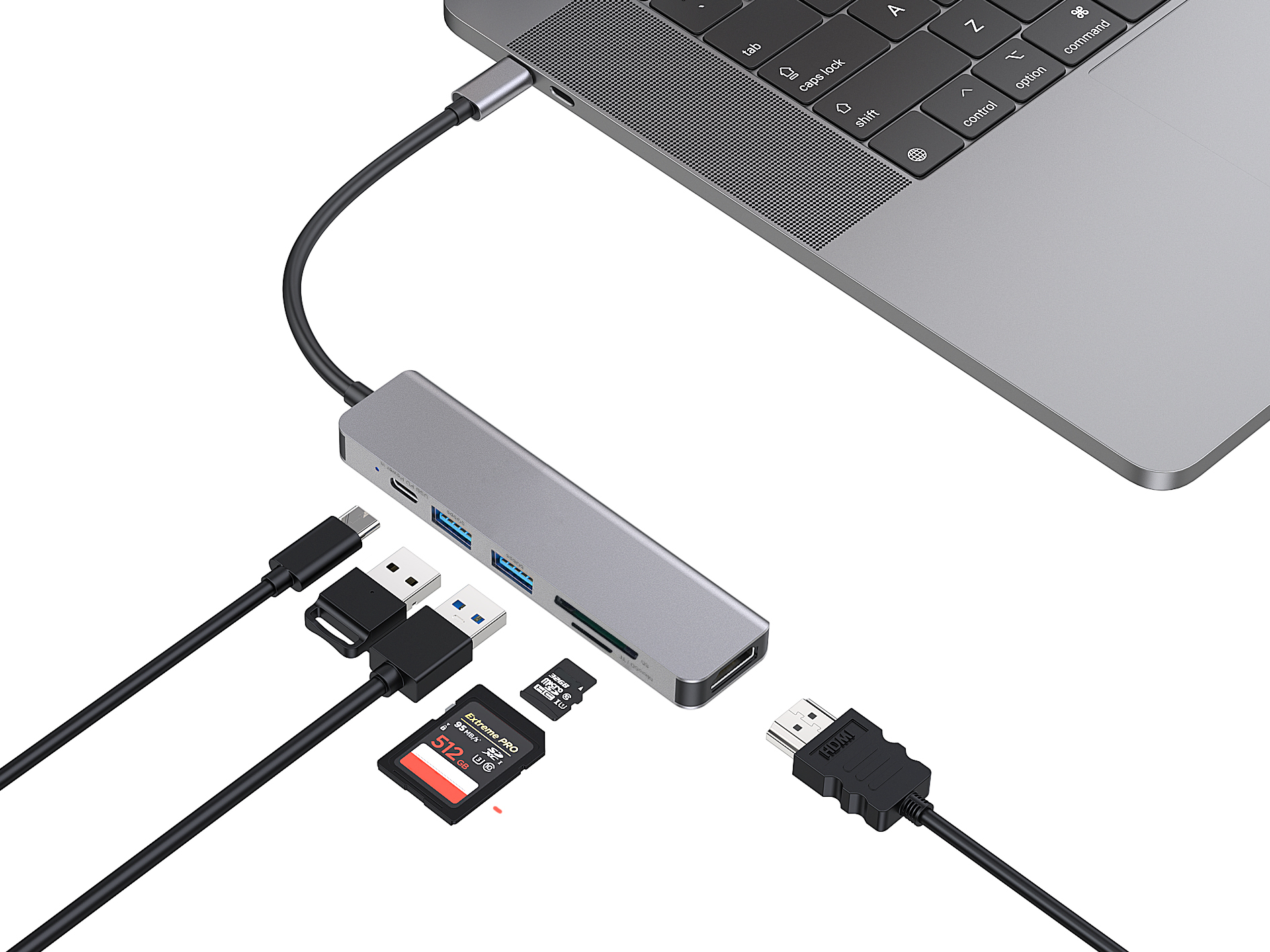 Conceptronic DONN02G base para portátil y replicador de puertos USB 3.2 Gen 1 (3.1 Gen 1) Type-C Aluminio