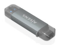 AISENS Lector de Tarjetas SD, Micro SD, MMC, RS-MMC, MMC Micro, USB-A y USB-C, Gris